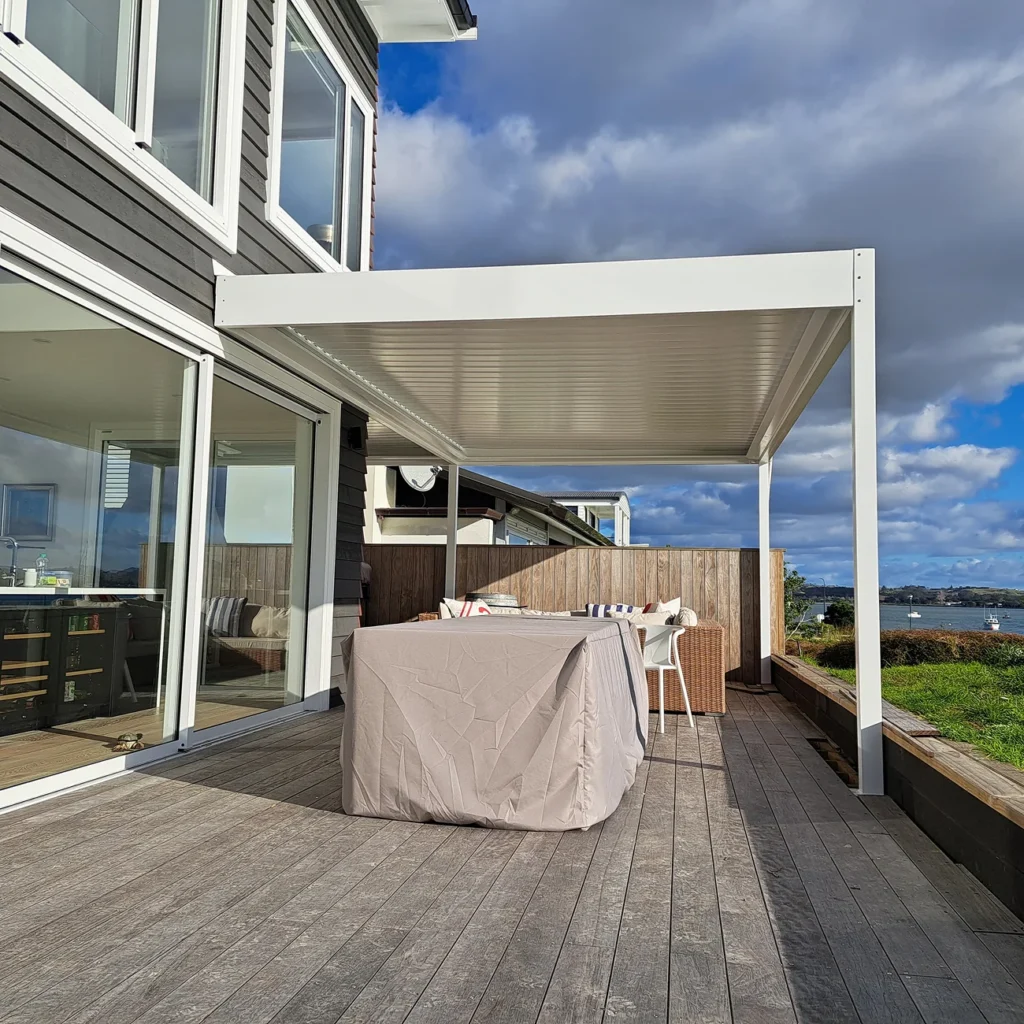 Outdoor shade installation suited to New Zealand homes.