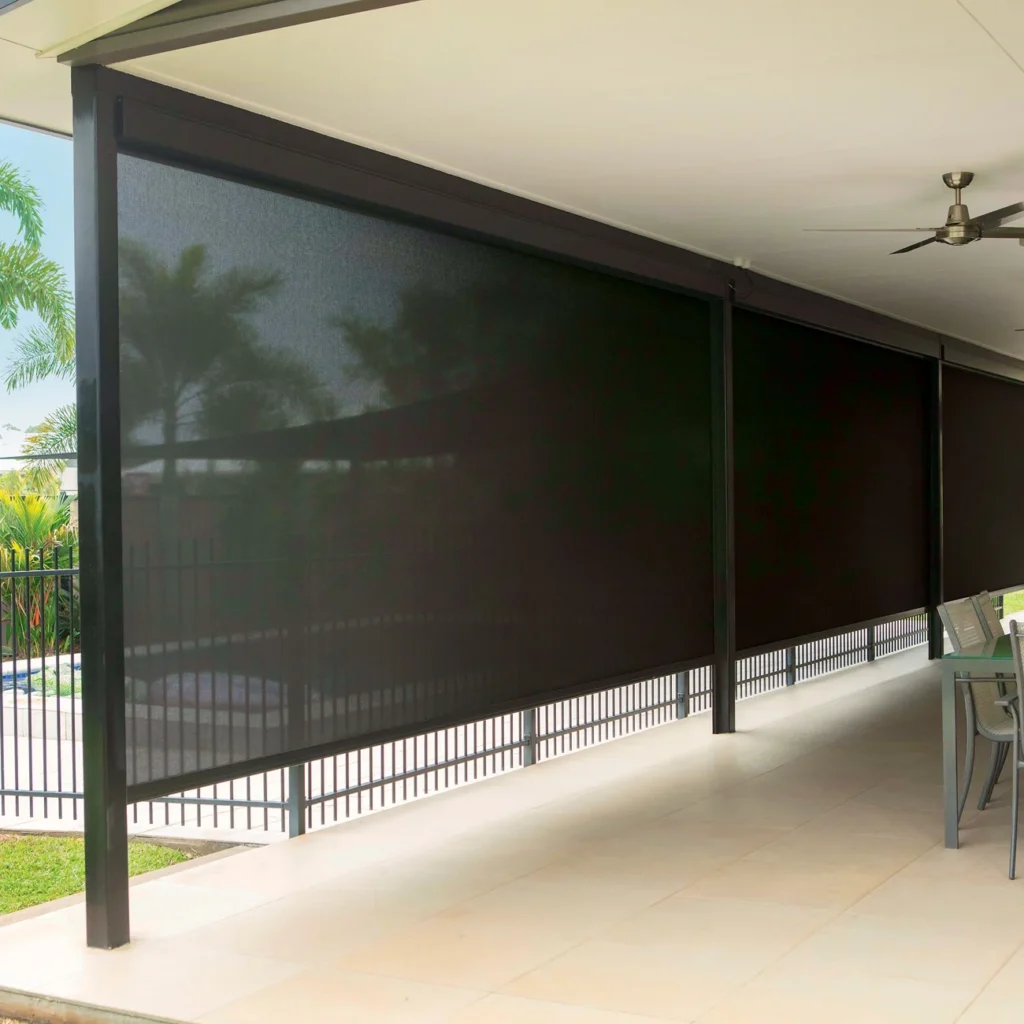 Custom outdoor blinds creating a more comfortable outdoor living space.